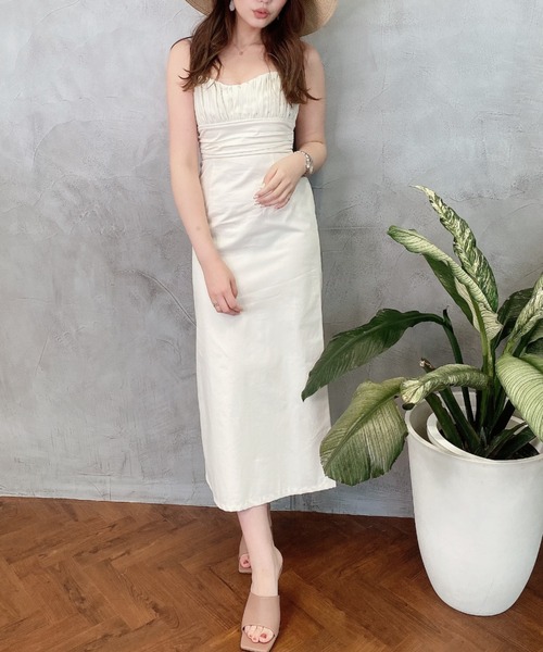 EIMY ISTOIRE（エイミーイストワール）の「プリーツビスチェワンピース（ワンピース・レディース・ホワイト/ブラック/インディゴブルー・SMALL/MEDIUM）」の10枚目の写真