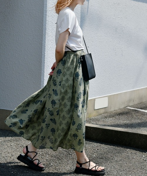 LUPILIEN（ルピリアン）の「ボイルプリント◆パネル切替スカート（スカート・レディース・チャコールグレー/ベージュ/パープル/カーキ・FREE）」の19枚目の写真