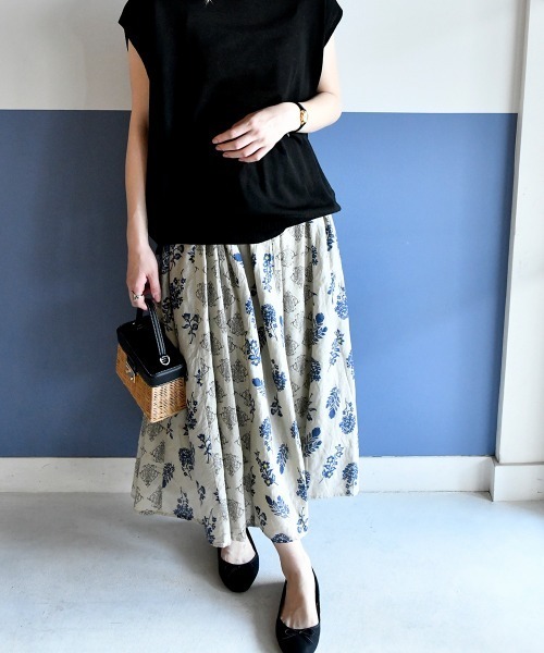 LUPILIEN（ルピリアン）の「ボイルプリント◆パネル切替スカート（スカート・レディース・チャコールグレー/ベージュ/パープル/カーキ・FREE）」の18枚目の写真