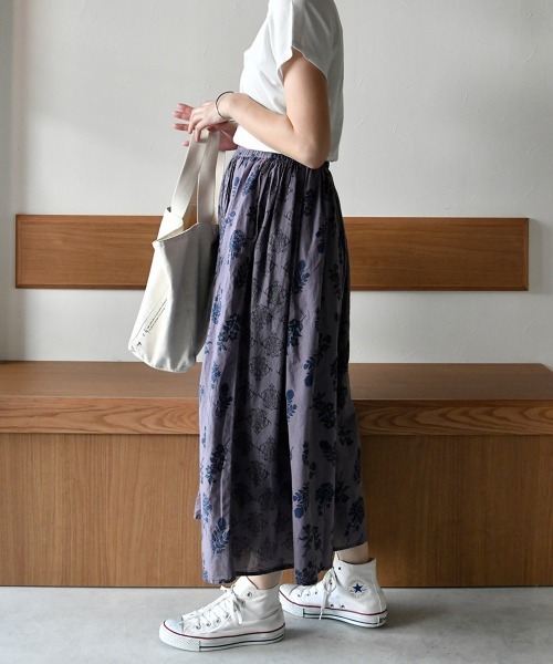 LUPILIEN（ルピリアン）の「ボイルプリント◆パネル切替スカート（スカート・レディース・チャコールグレー/ベージュ/パープル/カーキ・FREE）」の13枚目の写真