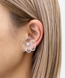 クリアフラワーイヤリング