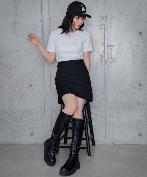 WEGO(ウィゴー)の「WEGO/リブショートT(Tシャツ/カットソー・レディース・ホワイト/ブラック/レッド/ホワイト系その他/ブラウン/カーキ・SMALL/MEDIUM)」の19枚目の写真