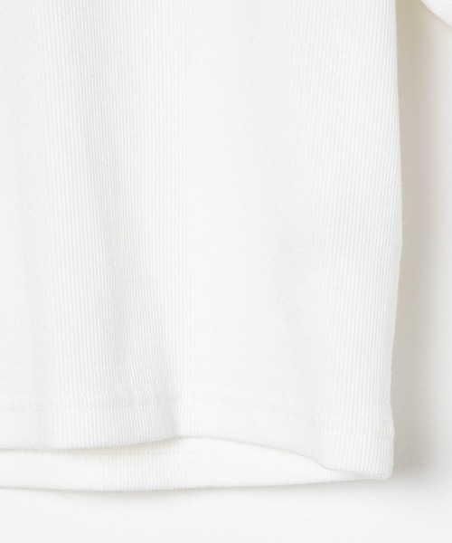 WEGO(ウィゴー)の「WEGO/リブショートT(Tシャツ/カットソー・レディース・ホワイト/ブラック/レッド/ホワイト系その他/ブラウン/カーキ・SMALL/MEDIUM)」の7枚目の写真