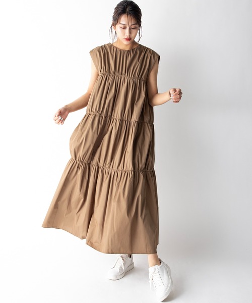 MILLION CARATS（ミリオンカラッツ）の「【STYLE４】2WAYギャザーワンピース（ワンピース・レディース・チャコールグレー/ブラウン/モスグリーン・FREE）」の9枚目の写真
