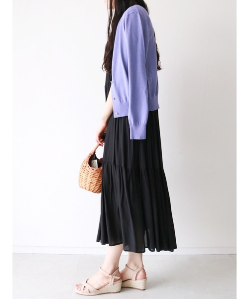 Te chichi（テチチ）の「ティアードマキシワンピース（ワンピース・レディース・ブラック/パープル/カーキ・ﾌﾘ-）」の7枚目の写真