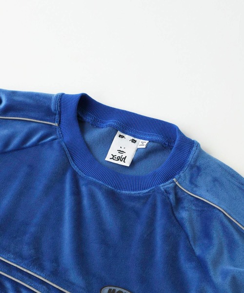 X-girl（エックスガール）の「VELOUR CREW TOP（スウェット・レディース・ブラック/ベージュ/ブルー・S/M）」の9枚目の写真