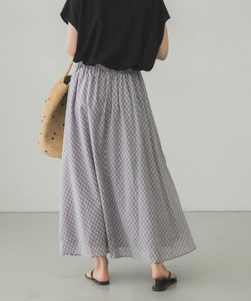 かぐれ（カグレ）の「小紋柄プリントスカート（スカート・レディース・グレー/ミント・FREE）」の8枚目の写真