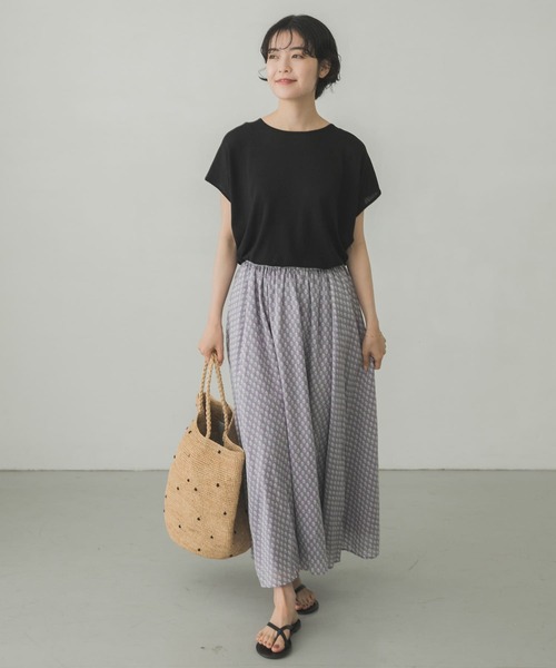 かぐれ（カグレ）の「小紋柄プリントスカート（スカート・レディース・グレー/ミント・FREE）」の18枚目の写真