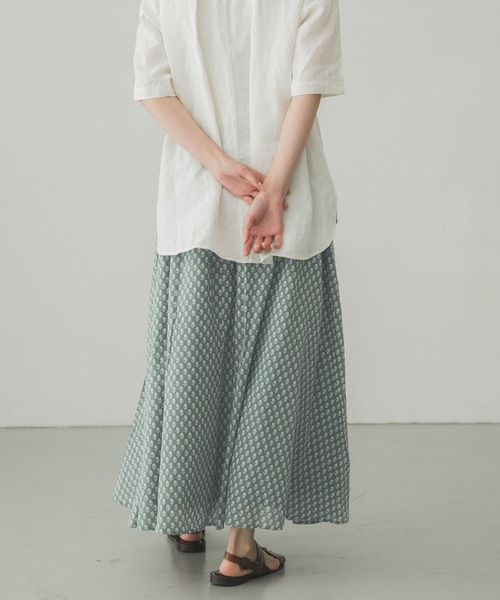 かぐれ（カグレ）の「小紋柄プリントスカート（スカート・レディース・グレー/ミント・FREE）」の20枚目の写真