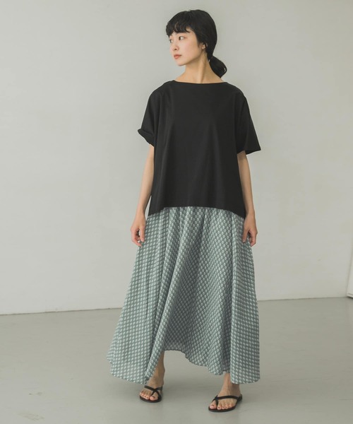 かぐれ（カグレ）の「小紋柄プリントスカート（スカート・レディース・グレー/ミント・FREE）」の11枚目の写真