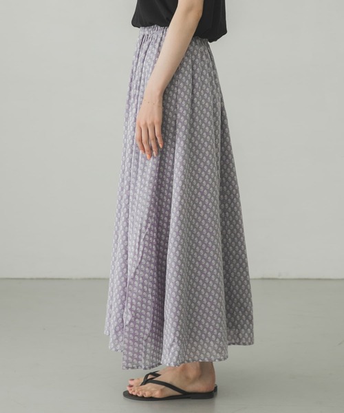 かぐれ（カグレ）の「小紋柄プリントスカート（スカート・レディース・グレー/ミント・FREE）」の7枚目の写真