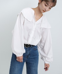 select MOCA（セレクトモカ）の「ワイドフリルカラーコットンシャツ（シャツ/ブラウス・レディース）」