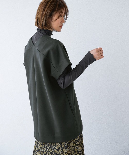 A part by(アパートバイ)の「ボンディングVベスト 218268(ベスト・レディース・チャコールグレー/アイボリー・FREE)」の13枚目の写真