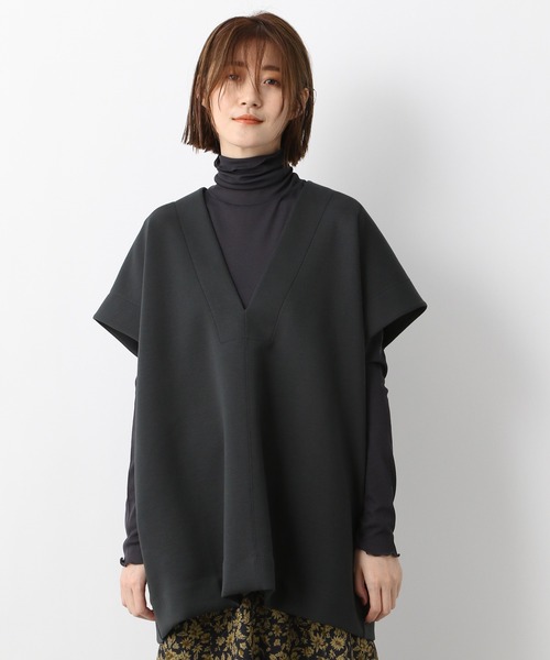 A part by(アパートバイ)の「ボンディングVベスト 218268(ベスト・レディース・チャコールグレー/アイボリー・FREE)」の14枚目の写真