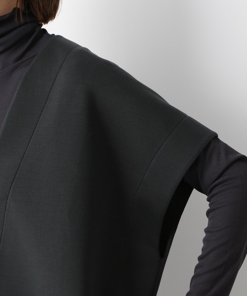 A part by(アパートバイ)の「ボンディングVベスト 218268(ベスト・レディース・チャコールグレー/アイボリー・FREE)」の18枚目の写真