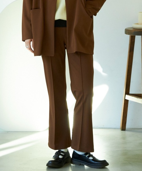 VACANCY(ヴァカンシー)の「ジョーゼットフレアイージーパンツ(その他パンツ・レディース・ブラック/ブラウン/グリーン・M/MEDIUM/TALL)」の1枚目の写真