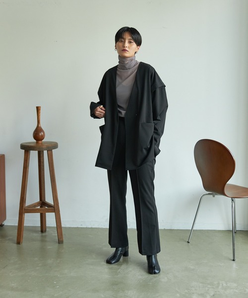 VACANCY(ヴァカンシー)の「ジョーゼットフレアイージーパンツ(その他パンツ・レディース・ブラック/ブラウン/グリーン・M/MEDIUM/TALL)」の16枚目の写真
