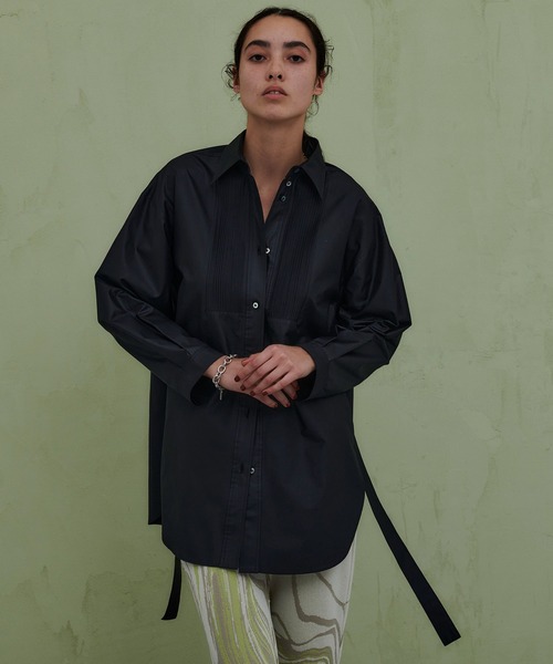 【美品】❣️PUBLIC TOKYOブラックオーバーサイズシャツピンタックデザイン PUBLIC TOKYO（パブリックトウキョウ）の「ピンタックオーバー