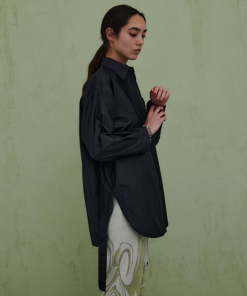 【美品】❣️PUBLIC TOKYOブラックオーバーサイズシャツピンタックデザイン 美品】❣️PUBLIC TOKYOブラックオーバーサイズシャツピンタックデザイン