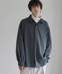 LILL | ポリトロビッグシルエット比翼付きトロミ長袖シャツ(シャツ/ブラウス)