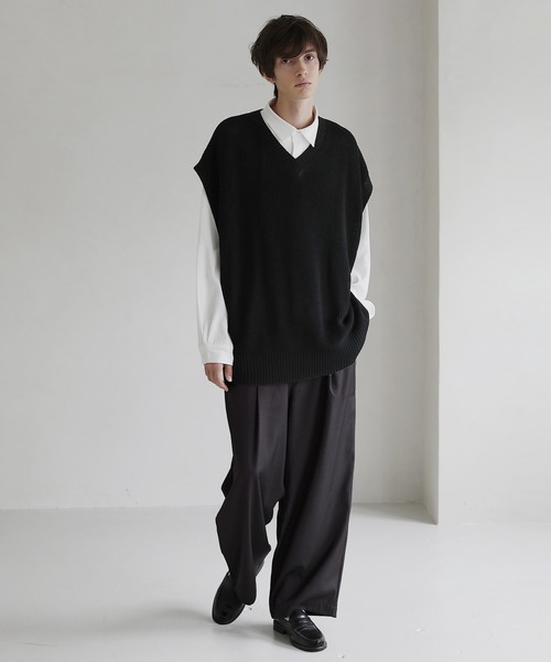 LILL（リル）の「ポリトロビッグシルエット比翼付きトロミ長袖シャツ（シャツ/ブラウス・メンズ・ホワイト/ブラック/グレー/グレー系・S/M/L/XL）」の20枚目の写真