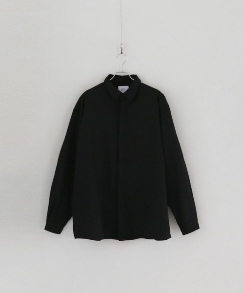 LILL（リル）の「ポリトロビッグシルエット比翼付きトロミ長袖シャツ（シャツ/ブラウス・メンズ・ホワイト/ブラック/グレー/グレー系・S/M/L/XL）」の13枚目の写真