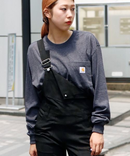 Carhartt（カーハート）の「carhartt/カーハート LOOSE FIT Workwear Pocket Long-Sleeve T-Shirts ビッグシルエット 無地 ワンポイント ポケットロンT（Tシャツ/カットソー・メンズ・ブラック/ダークブラウン/ネイビー/グリーン/ヘザーグレー/バーガンディー/チャコール・S/M/L/XL）」の4枚目の写真