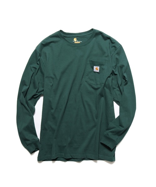 Carhartt（カーハート）の「carhartt/カーハート LOOSE FIT Workwear Pocket Long-Sleeve T-Shirts ビッグシルエット 無地 ワンポイント ポケットロンT（Tシャツ/カットソー・メンズ・ブラック/ダークブラウン/ネイビー/グリーン/ヘザーグレー/バーガンディー/チャコール・S/M/L/XL）」の17枚目の写真