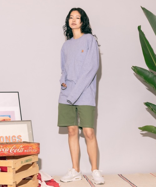 Carhartt（カーハート）の「carhartt/カーハート LOOSE FIT Workwear Pocket Long-Sleeve T-Shirts ビッグシルエット 無地 ワンポイント ポケットロンT（Tシャツ/カットソー・メンズ・ブラック/ダークブラウン/ネイビー/グリーン/ヘザーグレー/バーガンディー/チャコール・S/M/L/XL）」の20枚目の写真