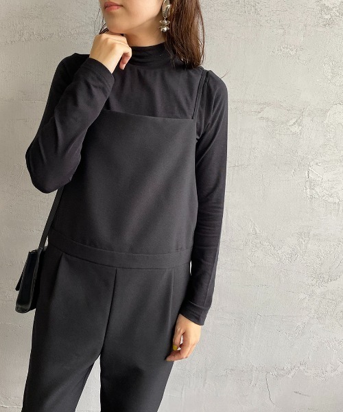 HANES（ヘインズ）の「[HANES/ヘインズ] UNDIES PLUS+ スキンコントロール モックネックTシャツ（Tシャツ/カットソー・レディース・ホワイト/ブラック・F）」の2枚目の写真