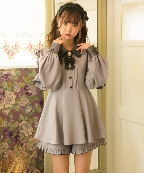 ROJITA（ロジータ）の「配色レースシアー切替セットアップ（セットアップ・レディース・ピンク/ブラック/グレー・FREE）」の14枚目の写真