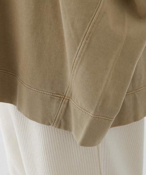 PUAL CE CIN(ピュアルセシン)の「シルケット風天竺フロッキープリントロングスリーブ(Tシャツ/カットソー・レディース・ベージュ/グレー/グリーン/マスタード・FREE)」の5枚目の写真