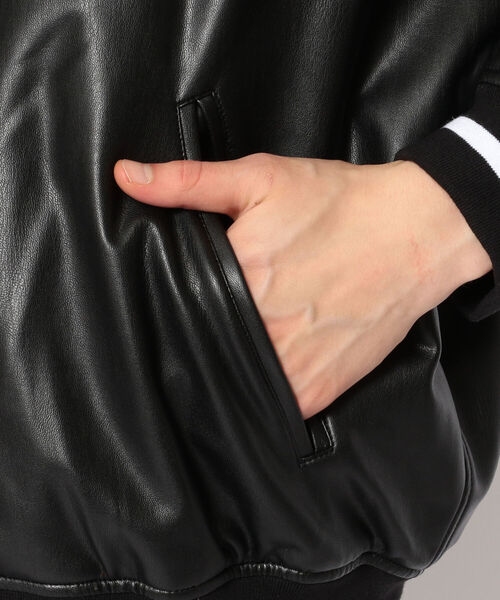 LUSOR（ルーソル）の「LUSOR（ルーソル）fake leather Stadium jumper 