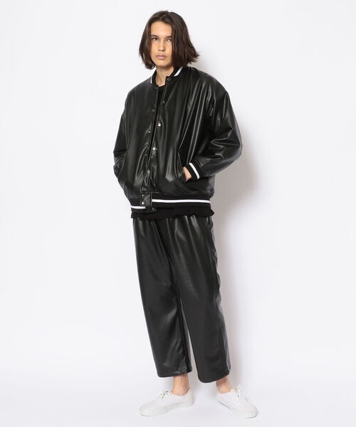LUSOR（ルーソル）の「LUSOR（ルーソル）fake leather Stadium jumper 