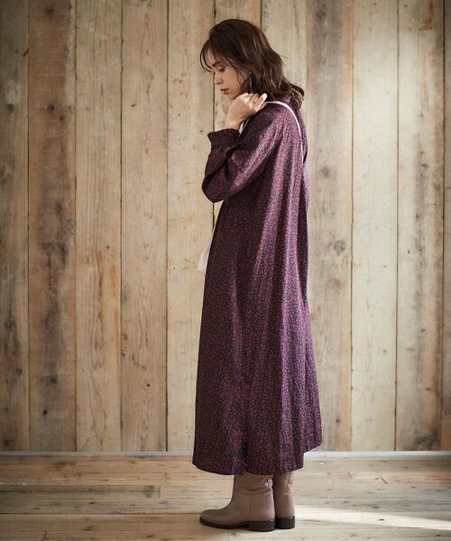 le.coeur blanc（ルクールブラン）の「フラワーレオパードギャザーワンピース（ワンピース・レディース・ブルー系その他4/グレー系その他4・38）」の9枚目の写真