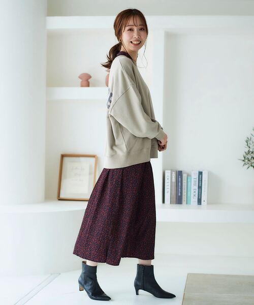 le.coeur blanc（ルクールブラン）の「フラワーレオパードギャザーワンピース（ワンピース・レディース・ブルー系その他4/グレー系その他4・38）」の12枚目の写真