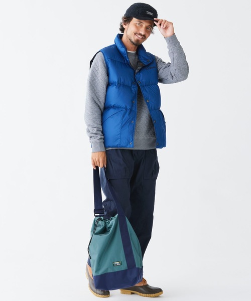 L.L.Bean（エルエルビーン）の「ライトウェイト・シリンダー・トート・ウィズ・ポケット（トートバッグ・レディース・ブルー/ダークグレー/グリーン・ONE SIZE）」の12枚目の写真