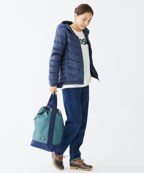 L.L.Bean（エルエルビーン）の「ライトウェイト・シリンダー・トート・ウィズ・ポケット（トートバッグ・レディース・ブルー/ダークグレー/グリーン・ONE SIZE）」の8枚目の写真