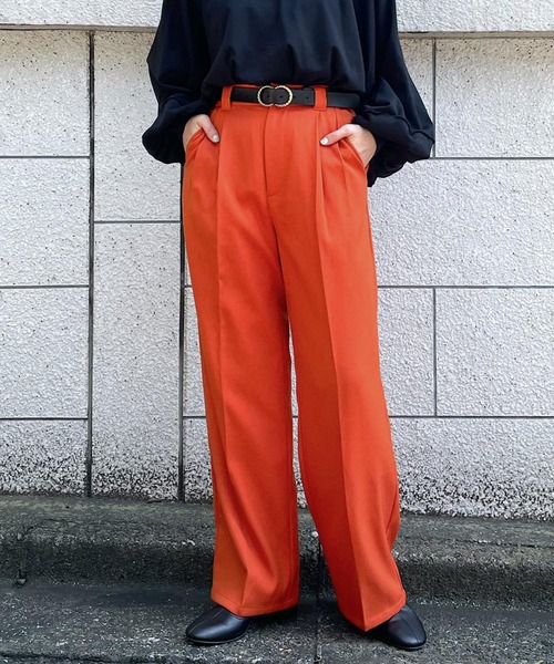 PAGEBOY(ページボーイ)の「ウールライクカラースラックス(スラックス・レディース・グリーン系その他/オレンジ/ブラック/ピンク系その他・SMALL/MEDIUM)」の1枚目の写真