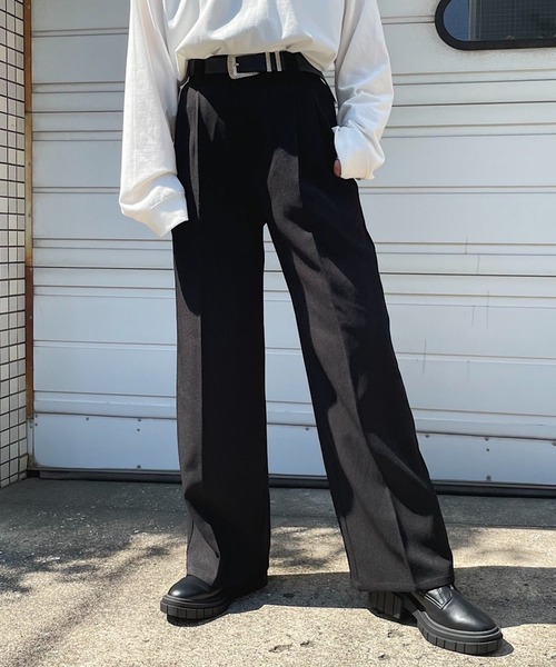 PAGEBOY(ページボーイ)の「ウールライクカラースラックス(スラックス・レディース・グリーン系その他/オレンジ/ブラック/ピンク系その他・SMALL/MEDIUM)」の2枚目の写真