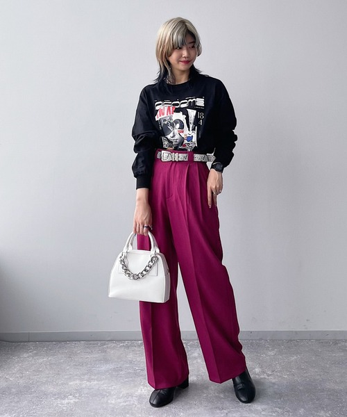 PAGEBOY(ページボーイ)の「ウールライクカラースラックス(スラックス・レディース・グリーン系その他/オレンジ/ブラック/ピンク系その他・SMALL/MEDIUM)」の5枚目の写真