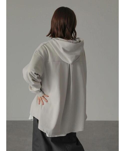 AMERICAN HOLIC（アメリカンホリック）の「ハーフZIPフーディーポンチプルオーバー（Tシャツ/カットソー・レディース・ライトグレー/ダークネイビー・M/L）」の9枚目の写真