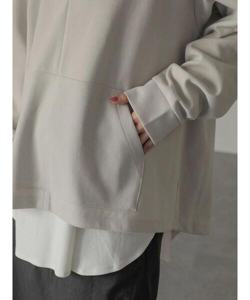 AMERICAN HOLIC（アメリカンホリック）の「ハーフZIPフーディーポンチプルオーバー（Tシャツ/カットソー・レディース・ライトグレー/ダークネイビー・M/L）」の12枚目の写真