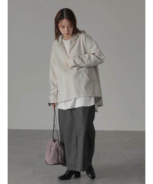 AMERICAN HOLIC（アメリカンホリック）の「ハーフZIPフーディーポンチプルオーバー（Tシャツ/カットソー・レディース・ライトグレー/ダークネイビー・M/L）」の15枚目の写真