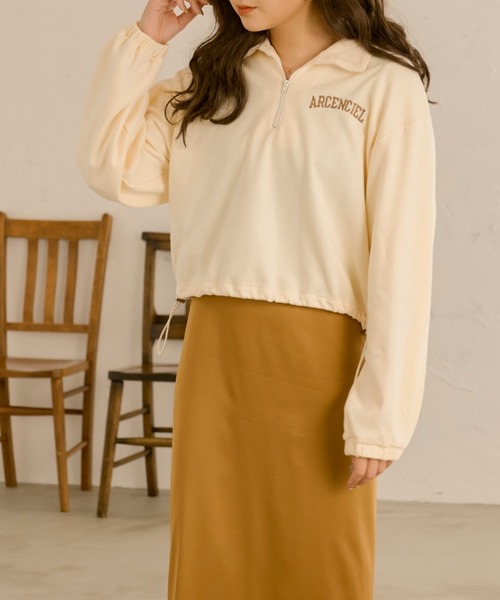 Ambre Neige(アンブルネージュ)の「ロゴハーフジップスウェット/【WEB/EC限定商品】(スウェット・レディース・ライトグレー/アイボリー・FREE)」の4枚目の写真