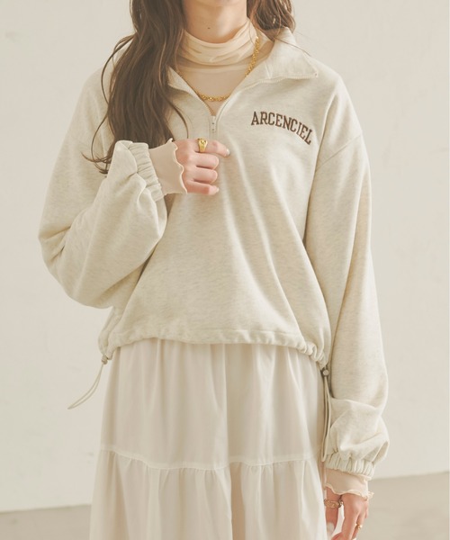 Ambre Neige(アンブルネージュ)の「ロゴハーフジップスウェット/【WEB/EC限定商品】(スウェット・レディース・ライトグレー/アイボリー・FREE)」の5枚目の写真