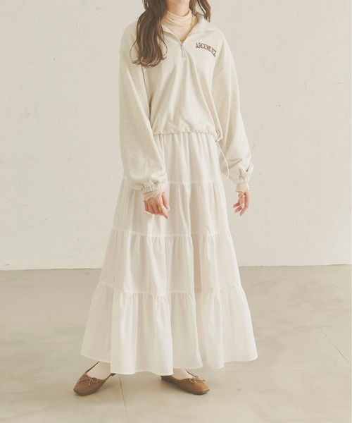 Ambre Neige(アンブルネージュ)の「ロゴハーフジップスウェット/【WEB/EC限定商品】(スウェット・レディース・ライトグレー/アイボリー・FREE)」の6枚目の写真