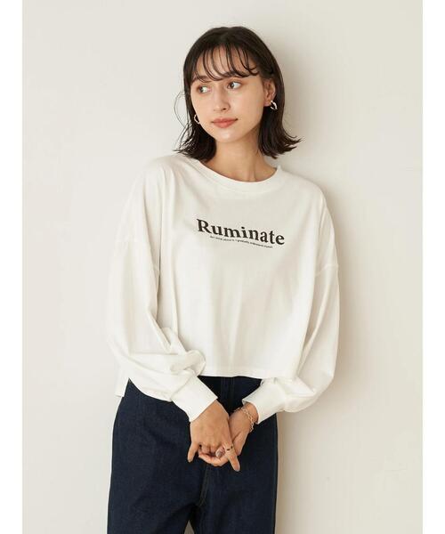 earth music&ecology（アースミュージックアンドエコロジー）の「Ruminateショート長袖プルオーバー ＊（Tシャツ/カットソー・レディース・チャコールグレー/ブラック/オフホワイト・FREE）」の16枚目の写真