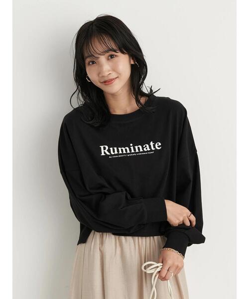 earth music&ecology（アースミュージックアンドエコロジー）の「Ruminateショート長袖プルオーバー ＊（Tシャツ/カットソー・レディース・チャコールグレー/ブラック/オフホワイト・FREE）」の12枚目の写真