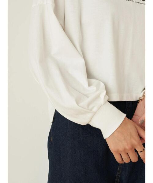 earth music&ecology（アースミュージックアンドエコロジー）の「Ruminateショート長袖プルオーバー ＊（Tシャツ/カットソー・レディース・チャコールグレー/ブラック/オフホワイト・FREE）」の6枚目の写真